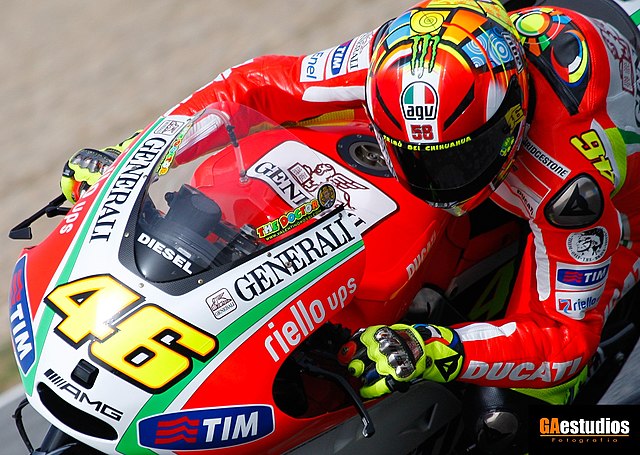 Rossi op een Ducati